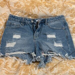 BP Frayed Blue Jean Shorts